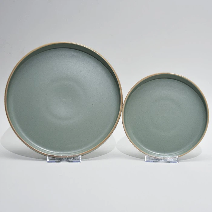 16pcs Embossed Pattern Ceramic Dinnerware