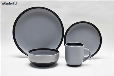 Grey Stoneware Dinner Set